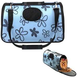 Kisállat szállítótáska virágmintával, macskák és kutyák számára, kényelmes és biztonságos utazás - Hordozó, autós box kisállatoknak