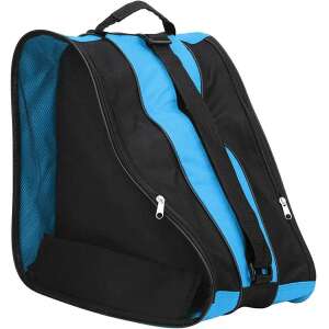 Fekete-kék görkorcsolya táska hálós panellel, kézi fogantyúval és állítható vállpánttal - Görkorcsolyázás