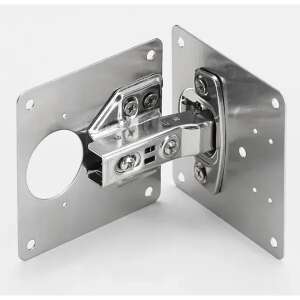 Univerzális zsanér javítókészlet, 90x90mm, rozsdamentes acél, zsanérral - Összekötő lemez