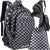 Kruzell karierter Rucksack Set, 22L Rucksack und Schuhtasche