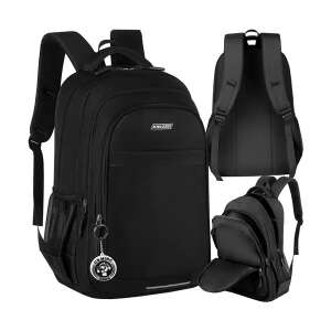 Kruzzel 30L fekete hátizsák, kollázs az elülső, hátsó és oldalsó nézettel - Kruzzel