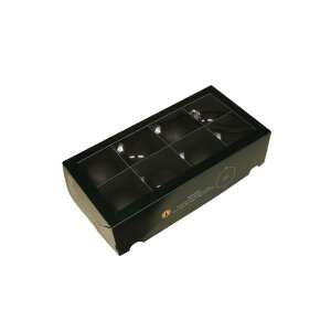 Fekete Üveg Karácsonyi Gömbök - 8 db - 8 cm