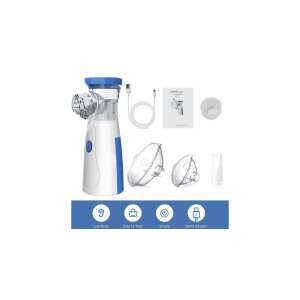 Hordozható ultrahangos inhalátor minden tartozékával, beleértve a két maszkot, a szájszárat, az USB töltőkábelt és a használati útmutatót - Inhalátor