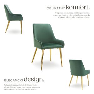 Avane Upholstered Chair, Velvet Look, 120 kg Load Capacity 112291175 - Dining chair