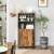 VASAGLE industrial style cabinet with shelves, rustic brown, 35x60x125cm, in a kitchen setting
