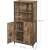 VASAGLE industrial style cabinet with shelves, rustic brown, 35x60x125cm, showing dimensions