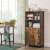 VASAGLE industrial style cabinet with shelves, rustic brown, 35x60x125cm, in a dining room setting