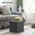 Songmics gray storage ottoman in living room setting
