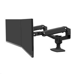 Ergotron Tischhalter LX 2-Monitore-27"-18kg -SW -Höhenverst. 109401683 - Monitorstative und -ständer