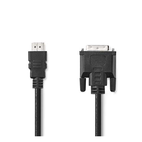 Nedis CCGL34800BK20 2m HDMI-DVI-D átalakító kábel, fekete