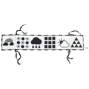 Crno-bijela senzorna tekstilna knjiga za bebe - Razvojna igračka za bebu