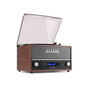 Audizio Frisco Retro lemezjátszó DAB+ rádióval, Bluetooth és FM, barna fa kivitelben - Audio