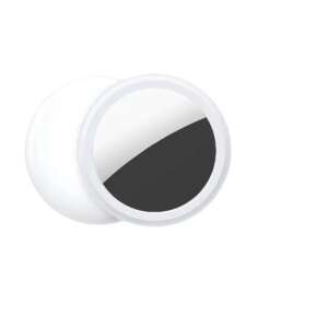 White GPS tracker with a black back, AirTag - Tracking