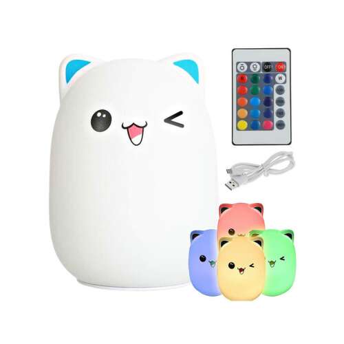RGB LED Katzen-Nachtlicht mit Fernbedienung 109410129