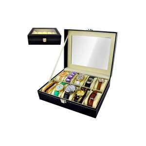 Elegáns Óra- és Ékszerdoboz - 10 Rekeszes 109410509 - Óraforgató & óratartó doboz