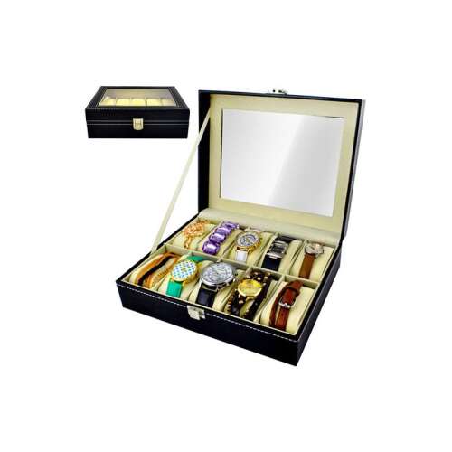 Elegáns Óra- és Ékszerdoboz - 10 Rekeszes 109410509