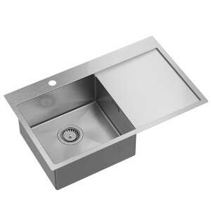 Chiuvetă de bucătărie din oțel inoxidabil RUSSEL 111 BRUSH NICKEL cu picurător - Chiuvete de bucătărie