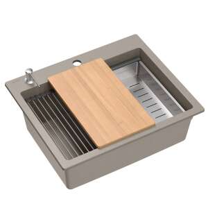 KURT 110 WORKSTATION BEIGE Granitspüle mit Zubehör - Spülbecken