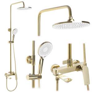 REA Avalon Gold Duschset mit Kopf- und Handbrause - Brausegarnitur