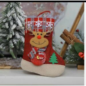 Karácsonyi kis méretű akasztós mikulás zokni dekoráció, Jingle Bells - Rénszarvas 145029305 - Szezonális dekoráció