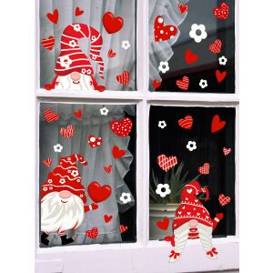 Karácsonyi öntapadós ablakmatrica, falmatrica, Vanco-Up - Manók, szívek 145029300 - Ablakmatrica