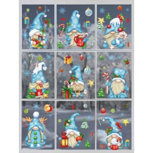 Karácsonyi sztatikus ablakmatrica, Vanco-Up - Kék karácsonyi manók 145076723 - Ablakmatrica