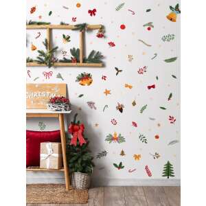 Karácsonyi ablakmatrica, Vanco-Up - ágak, díszek, csengők, karácsonyi dekoráció, karácsonyi falmatrica, karácsonyi ablakmatrica, karácsonyi dekor - Ablakmatrica