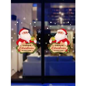 Mikulás bögrével, Boldog Karácsonyt mindenkinek ablakmatrica, Vanco-Up karácsonyi ablakmatrica - Ablakmatrica