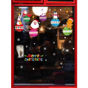 Karácsonyi ablakmatricák Mikulással, állatokkal és díszekkel, Vanco-Up - Ablakmatrica