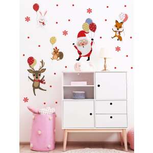 Karácsonyi ablakmatricák, Mikulás, rénszarvas, róka, nyúl, mókus, lufik, hópelyhek, Vanco-Up - Ablakmatrica