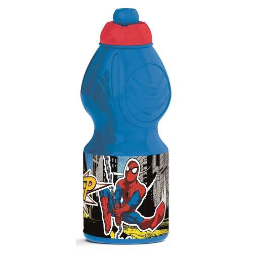 Pókember kulacs, kék és piros, 400 ml, piros kupakkal, gyerekeknek, Marvel - Otthon és kert