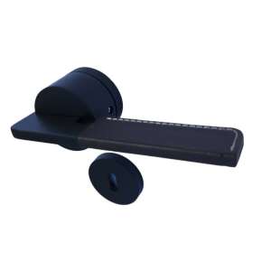 G02 Körrozettás Exkluzív Barna bőrbetétes kilincsgarnitúra fekete Szín BB ajtókilincs bőr betéttel - Perfekto Ajtógomb & Kilincs