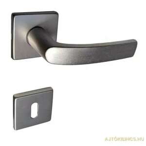 Modern F1 silver door handle with square rosette, for interior doors, easy to install - Gomboss Door Knobs & Handle