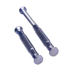 Security screws for door handles, silver-chrome, prevents external removal - Fastener