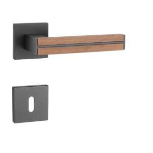 APRILE IMPERATA Q SLIM 7MM Fekete és Diófa Négyzetrozettás Ajtókilincs - Aprile