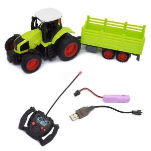 RC Traktor utánfutóval - Zöld - 37cm