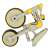 TRIKE FIX V4 disassembled tricycle, yellow-grey, components