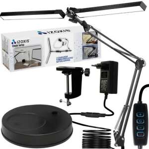 Izoxis Desk lamp with two light sources, clamp and stand, black - Table Lamp