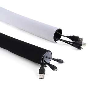 Mâneci pentru cabluri negre și albe pentru organizarea și protejarea firelor, 2 m lungime, 110 mm diametru - Organizatori cabluri