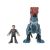 Widok z przodu figurek Imaginext Jurassic World Therizinosaurus i Owen