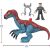 Figurka Imaginext Jurassic World Therizinosaurus z Owenem i uprzężą, pokazane wymiary