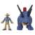 Set de figurine Imaginext Jurassic World Stegosaurus și Dr. Grant, cu un dinozaur Stegosaurus albastru și galben cu coadă mobilă și o figurină Dr. Grant