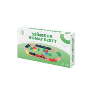 Kolorowy drewniany zestaw pociągu z kolorowymi wagonami i torami, idealny dla dzieci - Pociąg, element kolejowy, autostrada