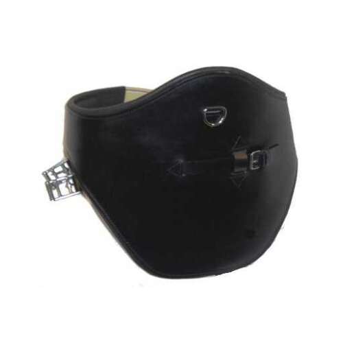 Fekete bőr lóheveder rugalmas és rozsdamentes acél csatokkal, HB Cidry heveder