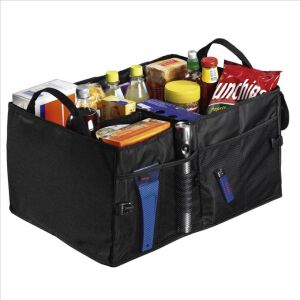 Hama foldable car trunk organizer filled with groceries and car accessories - Car Organizer