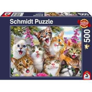 Puzzle Schmidt PQ 500 Pisici fac selfie-uri, în cutie - Puzzle 3D & Puzzle cu burete