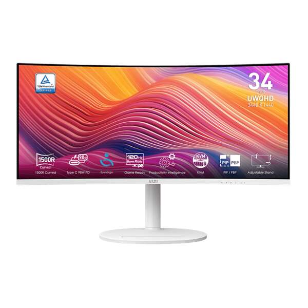 Msi monitor business modern md342cqpw ívelt 34" qhd, 3440x14...