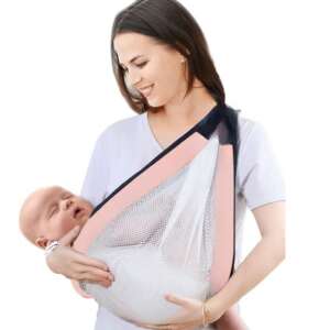 Adjustable Ergonomic Baby Carrier, Soft Cotton Material, Breathable, Recommended Age 0+, Pink