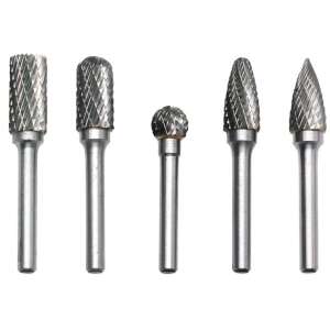 5 pc Tungsten Carbide Biax Carbide Cutting Set for Metal, Wood and Other Materials, Tip Diameter 10 mm and Shank 6 mm