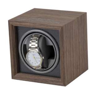 Watch Winder Business Class, Box for automatic watch winder, with quiet motor and flexible memory foam cushion, Wenge/Grey
